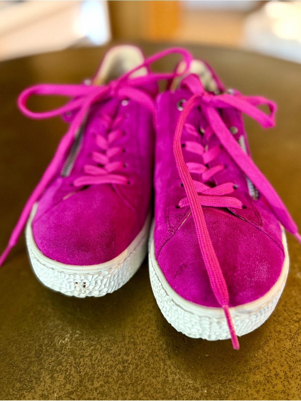 Hartje Magenta Suede Side-Zip Comfort Sneakers – Size UK 7 / EU 40.5 (US 9-9.5)
